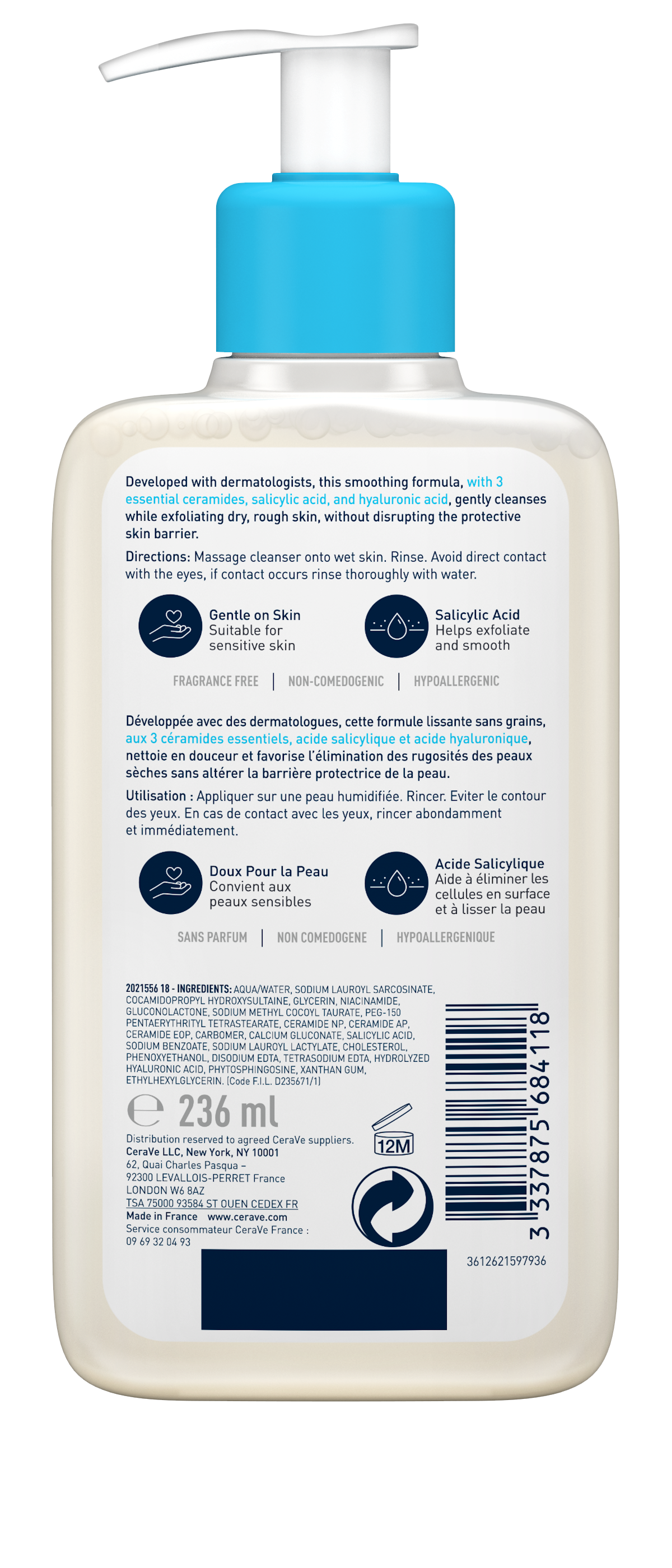 CeraVe SA Smoothing Cleanser for normal, dry and rough skin 236ml