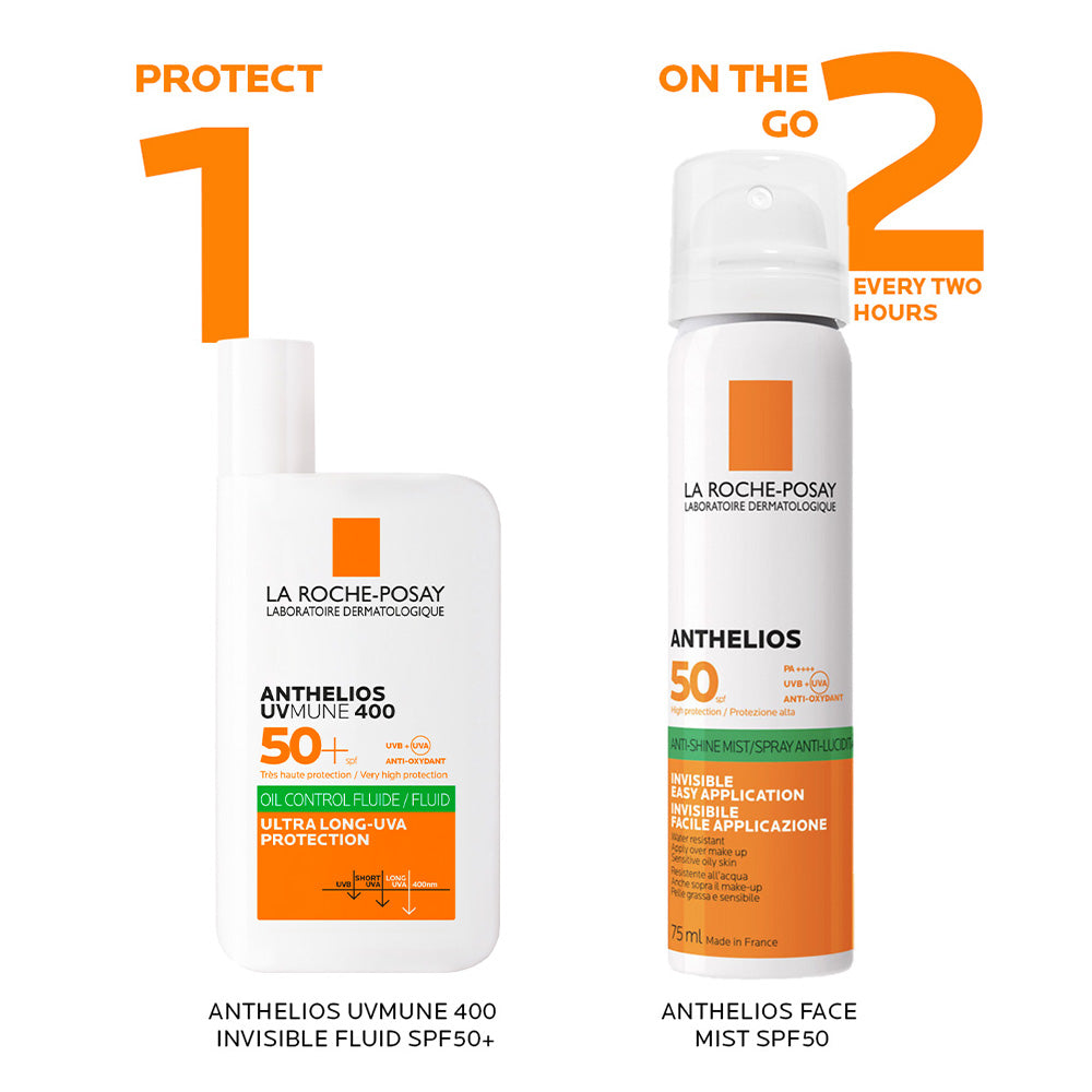 La Roche-Posay Anthelios UVMune 400 Oil Control Invisible Fluid Sunscreen SPF 50+ for Oily Skin 50ml