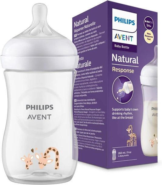 Avent 1m+ 260ml Natural Response baby bottle assorted